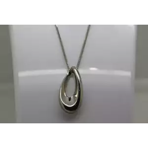 LLK .925 Sterling Silver MODERNIST OPENWORK TWIST PENDANT necklace 18