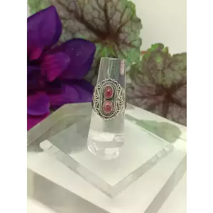 Intricate Bali Design Purple Amethyst Cabochon 925 Sterling Silver Ring (3)