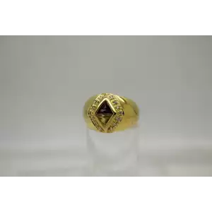 signed ALK vermeil .925 S.S. AMETHYST CITRINE DOME ring sz 6.25