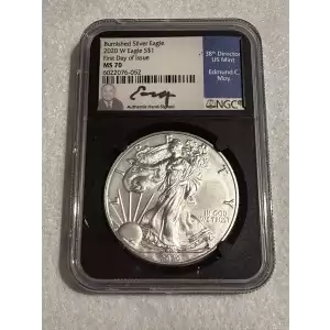 2020 W Burnished Silver Eagle First Day of Issue
