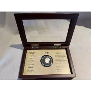 1944 FDR Franklin D Roosevelt 1 oz .999 Fine Silver Round D-Day Commemorative (2)