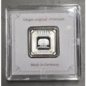 Geiger SILVER Bar  5 gram .999 Pure in Assay [DUPLICATE for #560617]
