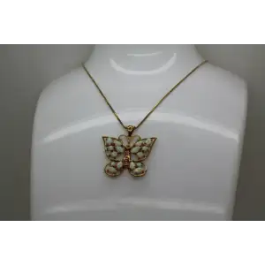 PAJ PRIME ARTS & JEWEL Vermeil .925 S.S. OPAL BUTTERFLY necklace