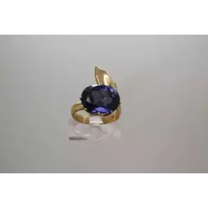 14k Yellow Gold large PURPLE SAPPHIRE WRAP STYLE ring size 6