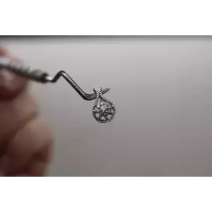 14k White Gold OPAL & DIAMOND STAR DESIGN pendant