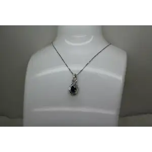 JWBR .925 S.S. BLUE & WHITE SAPPHIRE DOUBLE INFINITY necklace