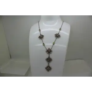Vtg. Signed .925 S.S. PERIDOT FILIGREE FLOWER 