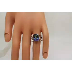 Signed .925 S.S. MYSTIC QUARTZ SPLIT SHANK ring size 7