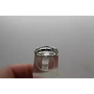 CHAUMET 1056533, .950 Platinum ROPE DESIGN BAND size 4