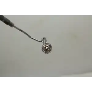 Signed IJDN 14k W.G. .70ctw YELLOW & WHITE DIAMOND CLUSTER pendant