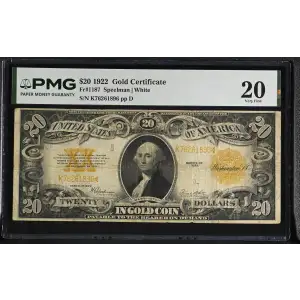 $20 1922 Gold Gold Certificates 1187 (2)