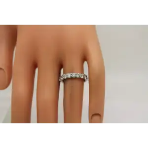 Signed .925 S.S. CZ ANNIVERSARY STYLE BAND ring size 7