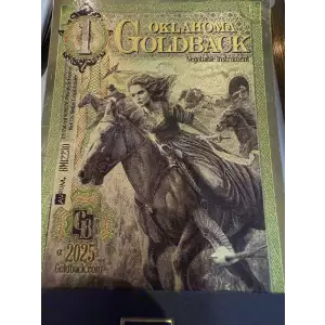 1 Oklahoma Goldback 1/1000th oz Aurum Gold Note (24k)