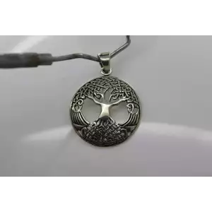 .925 Sterling Silver CELTIC TREE OF LIFE Round Pendant