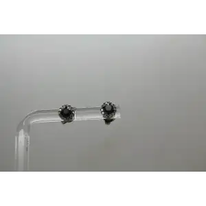 Signed 10k W.G. .50ctw BLACK & WHITE DIAMOND HALO STUD earrings