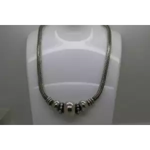 .925 Sterling Silver GRADUATED BEAD TOGGLE necklace 14