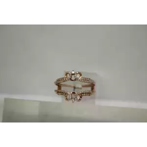 14k Rose Gold .75ctw DIAMOND SWIRLS DESIGN RING ENHANCER size 8.5