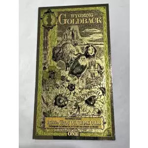 1 Wyoming Goldback 1/1000th oz Aurum Gold Note (24k) 