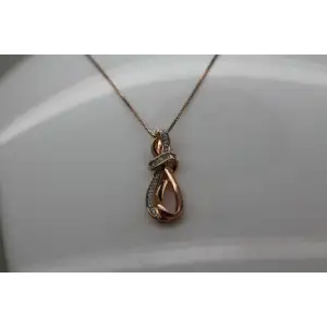 SUN Rose Gold over .925 S.S. DIAMOND OPEN LOOP DESIGN necklace