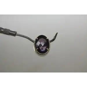 LORI BONN .925 S.S. FUZZY NAVAL PURPLE SAPPHIRE OVAL SLIDE CHARM