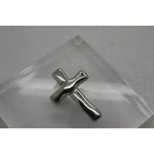 Signed .925 Sterling Silver MODERNIST PUFFY CROSS pendant
