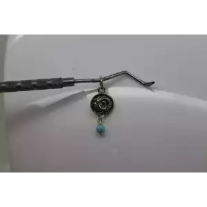 DIDAE SHABLOOL ISRAEL .925 Sterling Silver ROSE FLOWER TURQUOISE pendant