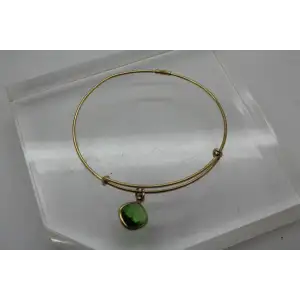 ALEX & ANI 1/20 14k Y.G. ENERGY GREEN DANGLE BANGLE adj.