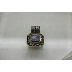 SU THAILAND .925 S.S. LAPIS LAZULI MARCASITE SLIDE pendant