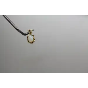 14k Yellow Gold Oval Cut OPAL PENDANT , Petite #