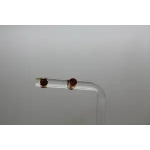 Signed 18k Y.G. Round Cut PINK TOPAZ STUD earrings