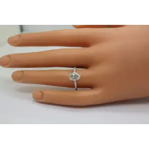 14k W.G. 1.5ct OVAL DIAMOND, 2.00cttw HIDDEN HALO ring size 7
