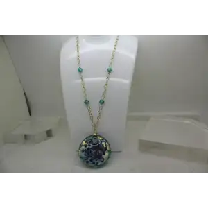 BOLIVIA 14k Y.G. MURANO GLASS VENETIAN GLASS pendant necklace 17