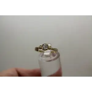 Signed JD 10k Y.G. DIAMOND HEART FANCY BAND PROMISE ring size 7