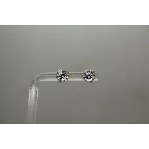 Signed 14k Yellow Gold 2ctw CUBIC ZIRCONIA STUD STYLE earrings