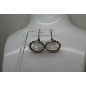 Signed JISIELLI Vermeil .925 S.S. lrg. FACETED QUARTZ DROP DANGLE