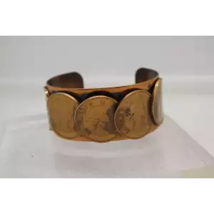 PURE COPPER ELIZABETH II REGINA COIN ENHACED WIDE CUFF 6.5