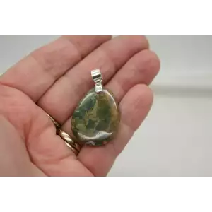 .925 S.S. TEARDROP MULTI COLOR OCEAN JASPER pendant