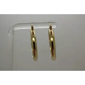14k Yellow Gold MEDIUM HOLLOW HOOP earrings 1 1/8