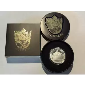 7 Wonders of the World 1 oz .999 Fine Silver Round Mausoleum at Halicarnassus Hemidrachm