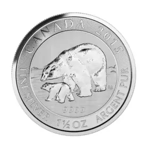 2015 Canada 1.5 oz Polar Bear Wildlife 9999 $8 Silver Coin