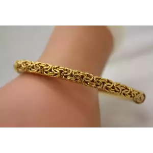 Vermeil .925 S.S. BYZANTINE HINGED BANGLE Bracelet 8