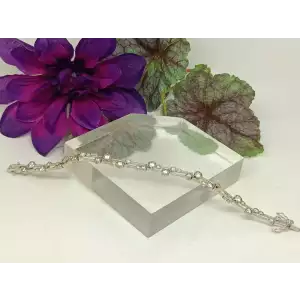 Sparkly Round Cubic Zirconia In 925 Sterling Silver Rectangle Link Bracelet (3)