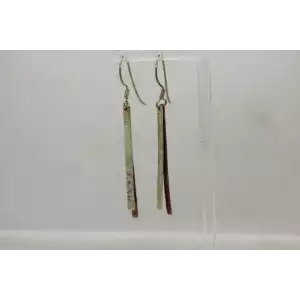 CHRISTEL .925 S.S. & Copper ETCHED BAR DESIGN Dangle earrings