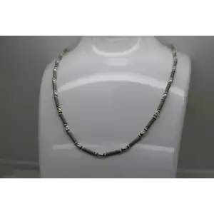 OTC ITALY .925 S.S. BARRE, SPRING TUBE BEADED necklace 18
