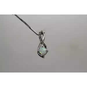 .925 S.S. OPALITE  with ACCENT DIAMONDS INFINITY pendant