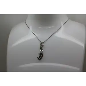 14k W.G. .40ctw BROWN & WHITE DIAMOND FANCY pendant necklace 18