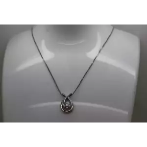 .925 Sterling Silver  .07ct DIAMOND LOVE'S EMBRACE pendant necklace 20