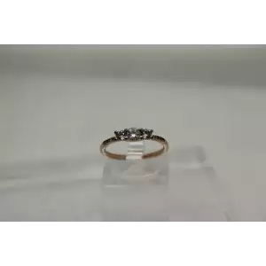 PANDORA ALE MET 14k R.G. WHITE STONE ring size 6.75