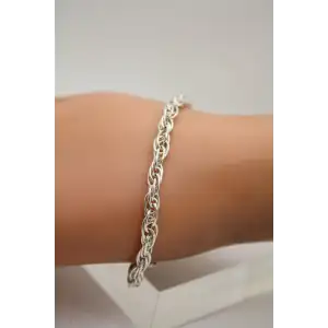 Signed SA .925 S.S. THICK ROPE LINK DESIGN bracelet 8