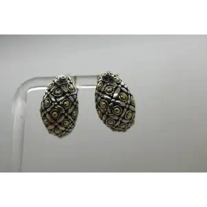 EXOTIC DENI BALI .925 18k Y.G. SOKA FLOWER LEVER BACK earrings